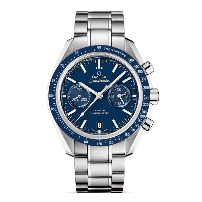 Omega Speedmaster Moonwatch Co-Axial Blue Dial Titanium Men's Watch